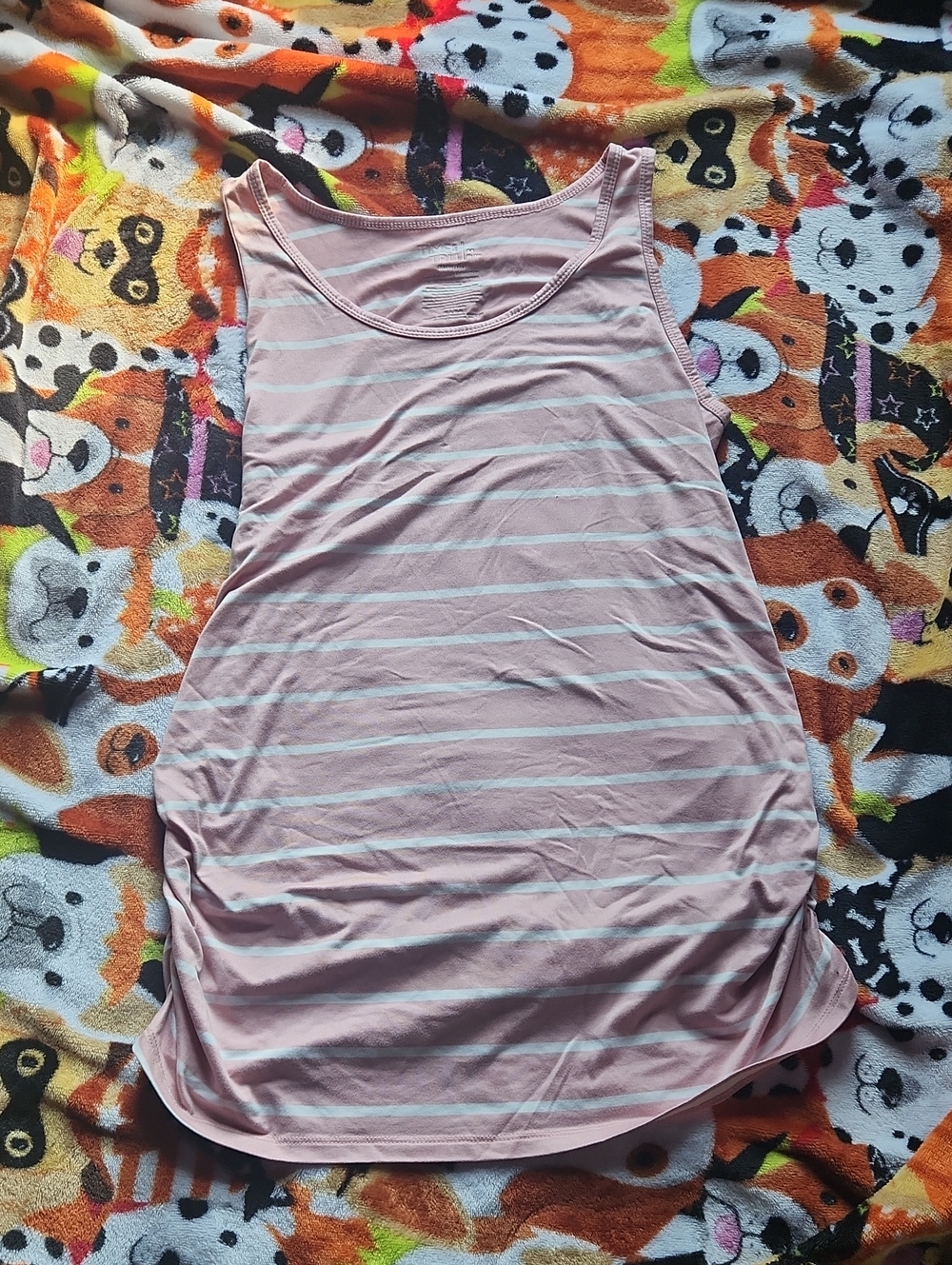 Time and Tru Pink and White Striped Maternity Tank Top Size M
